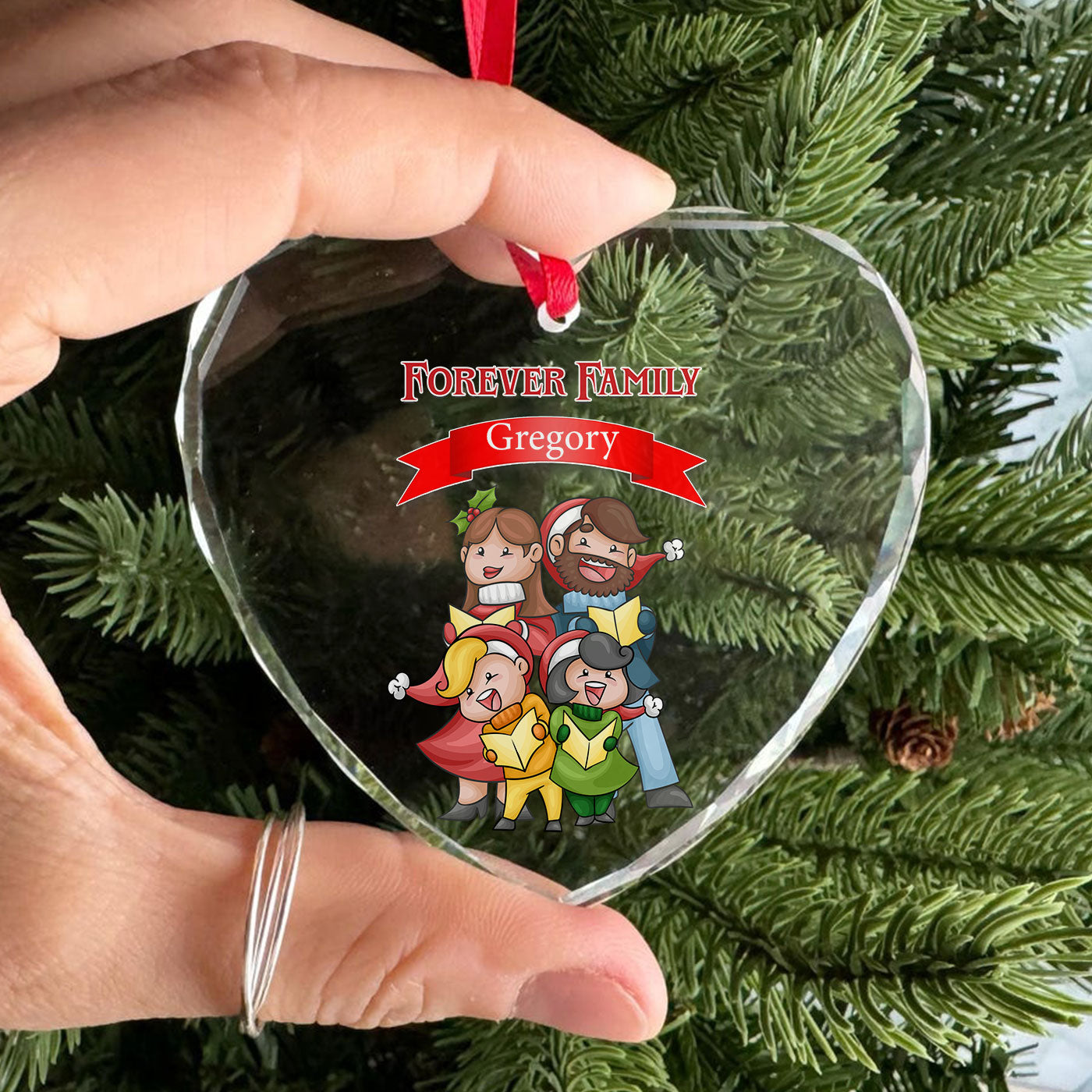 Forever Family | Cherished Christmas Moments | Glass Ornament